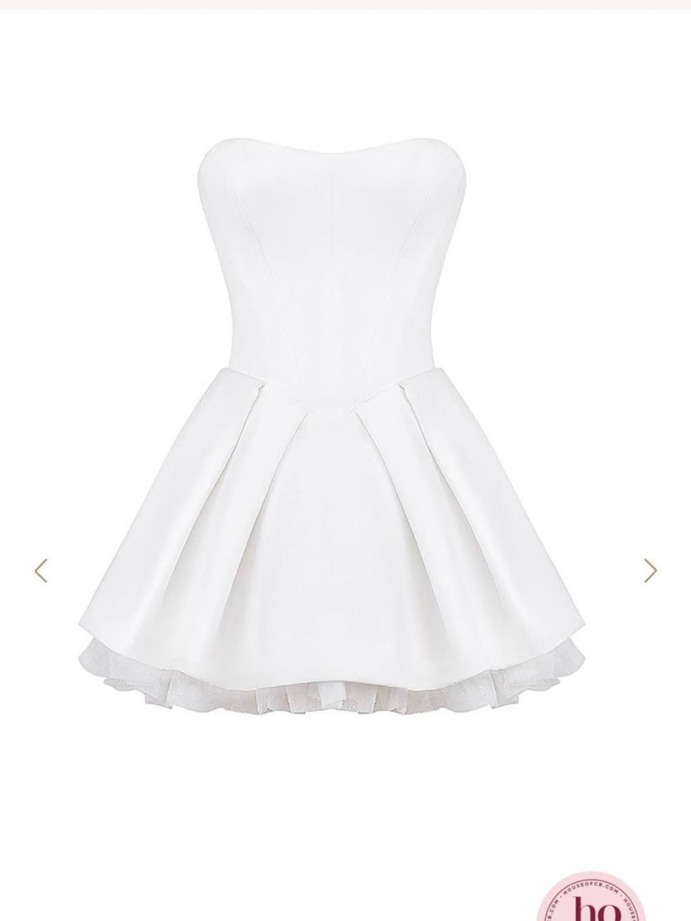 House of CB White Strapless Fit-and-Flare Dress (Noele dress)